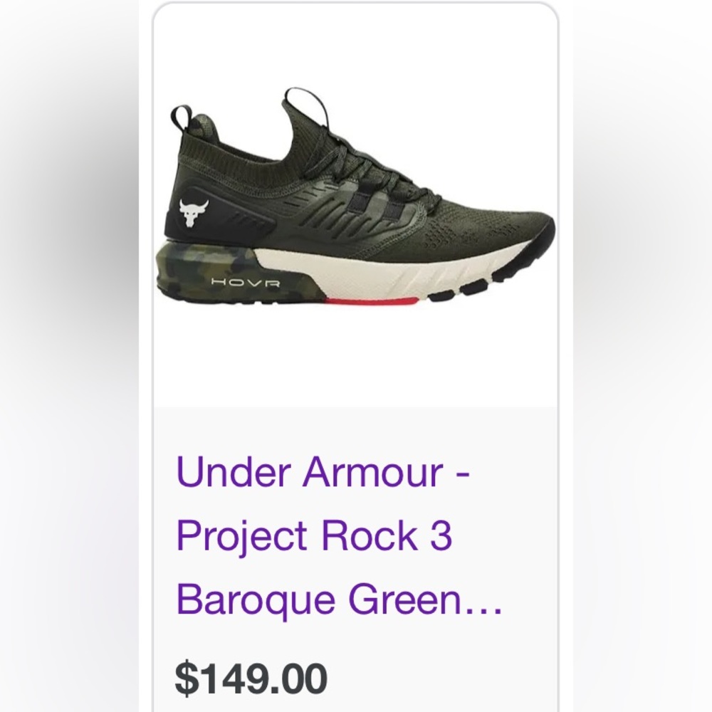 ***SOLD***UA Men’s 9.5 Project Rock 3 Camo